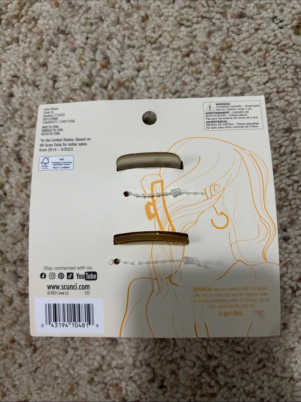 Scunci Be-ü-tiful Claw Clip Set NWT